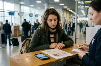 Туристка в аэропорту оформляет документы после потери загранпаспорта
